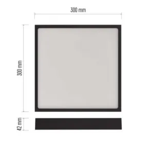 EMOS Lighting LED prisadené svietidlo, štvorec, čierne, 28,5W, CCT