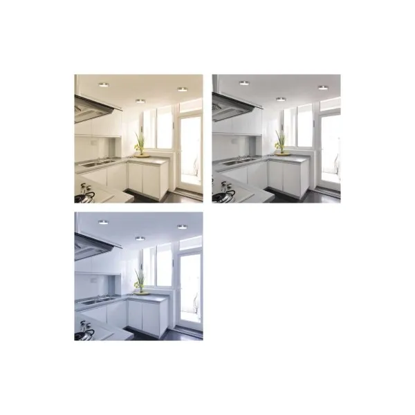 EMOS Lighting LED prisadené svietidlo, kruhové, strieborné, 12,5W, CCT