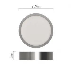 EMOS Lighting LED prisadené svietidlo, kruhové, strieborné, 12,5W, CCT