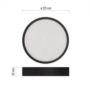 EMOS Lighting LED prisadené svietidlo, kruhové, čierne, 21W, CCT