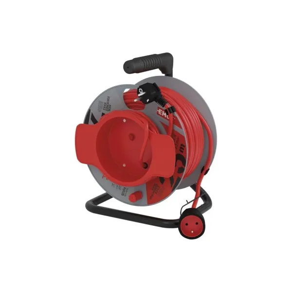 EMOS Predlžovací kábel na bubne 25 m / 1 zásuvka / červený / PVC / 230 V / 1,5 mm2