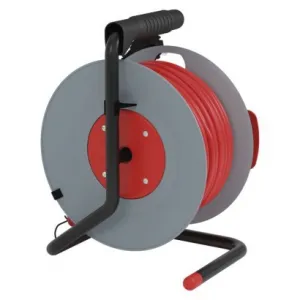 EMOS Predlžovací kábel na bubne 25 m / 1 zásuvka / červený / PVC / 230 V / 1,5 mm2