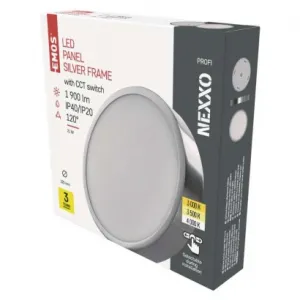 EMOS Lighting LED prisadené svietidlo, kruhové, strieborné, 21W, CCT