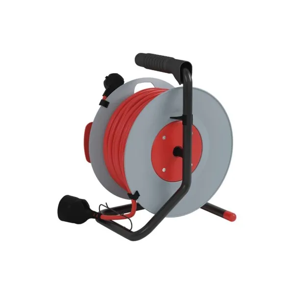 EMOS Predlžovací kábel na bubne 25 m / 1 zásuvka / červený / PVC / 230 V / 1,5 mm2