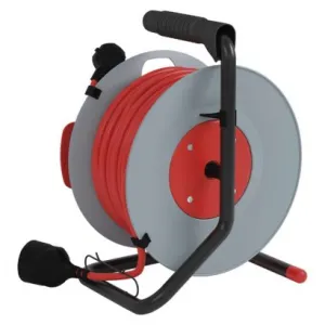 EMOS Predlžovací kábel na bubne 25 m / 1 zásuvka / červený / PVC / 230 V / 1,5 mm2