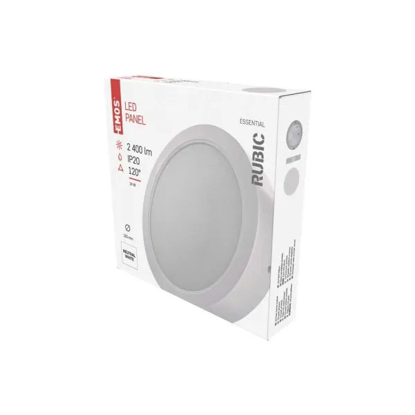 EMOS Lighting LED prisadené svietidlo RUBIC, kruhové, biele, 24W, neutrálna biela