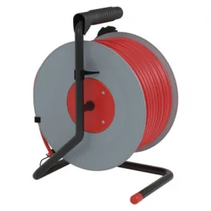 EMOS Predlžovací kábel na bubne 50 m / 1 zásuvka / červený / PVC / 230 V / 1,5 mm2