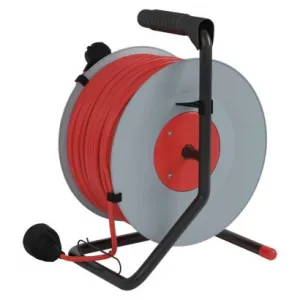 EMOS Predlžovací kábel na bubne 50 m / 1 zásuvka / červený / PVC / 230 V / 1,5 mm2