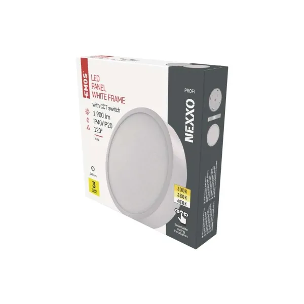 EMOS Lighting LED prisadené svietidlo, kruhové, biele, 21W, CCT
