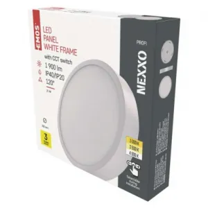 EMOS Lighting LED prisadené svietidlo, kruhové, biele, 21W, CCT