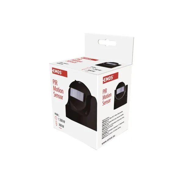 EMOS PIR senzor (pohybové čidlo) IP44 1200W, čierny