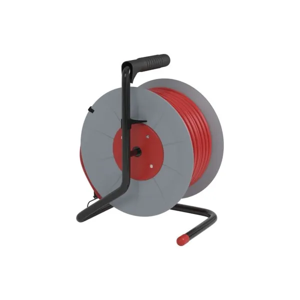 EMOS Predlžovací kábel na bubne 50 m / 4 zásuvky / červený / PVC / 230 V / 1,5 mm2