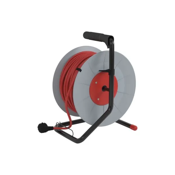 EMOS Predlžovací kábel na bubne 50 m / 4 zásuvky / červený / PVC / 230 V / 1,5 mm2