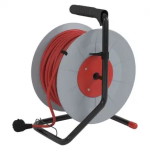 EMOS Predlžovací kábel na bubne 50 m / 4 zásuvky / červený / PVC / 230 V / 1,5 mm2
