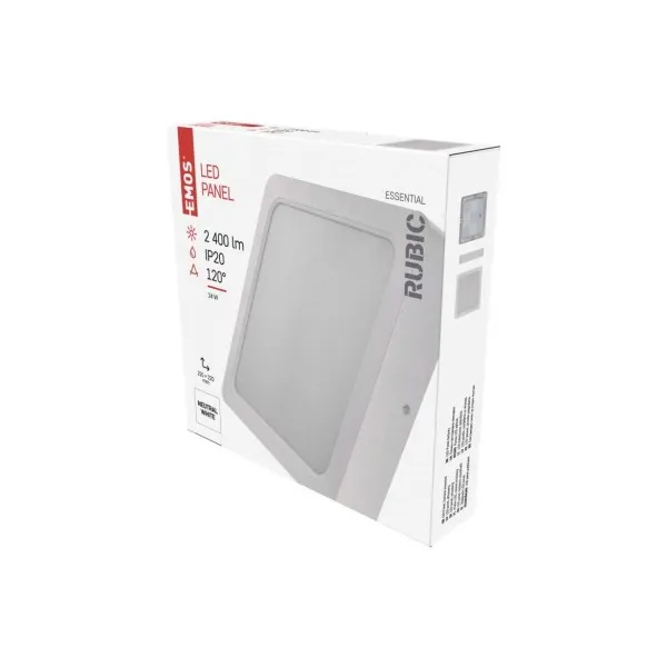 EMOS Lighting LED prisadené svietidlo RUBIC, štvorcové, biele, 24W, neutrálna biela