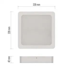 EMOS Lighting LED prisadené svietidlo RUBIC, štvorcové, biele, 24W, neutrálna biela