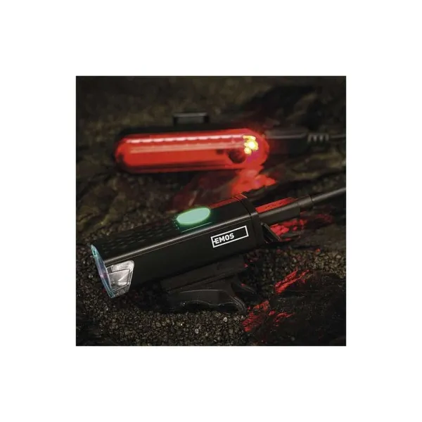 EMOS LED predné + zadné nabíjacie svietidlo na bicykel P3923, 90 lm