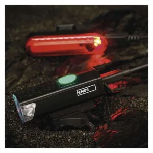 EMOS LED predné + zadné nabíjacie svietidlo na bicykel P3923, 90 lm