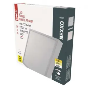 EMOS Lighting LED prisadené svietidlo, štvorec, biele, 28,5W, CCT