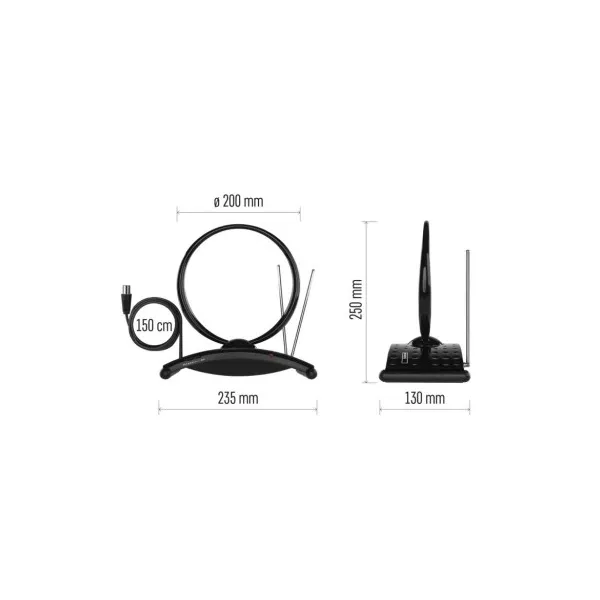EMOS Anténa izbová CITY RING-C550, DVB-T2, DAB, FM, filter LTE/4G/5G