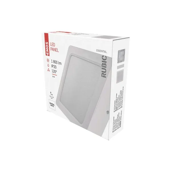 EMOS Lighting LED vstavané svietidlo RUBIC, štvorcové, biely, 18W, neutrálna biela
