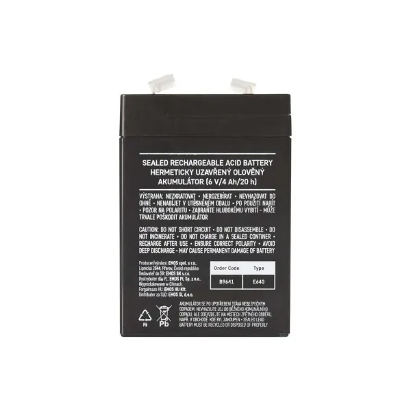 EMOS AKUMULÁTOR SLA 6V /4Ah FA-4,7mm