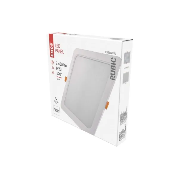 EMOS Lighting LED vstavané svietidlo RUBIC, štvorcové, biely, 24W, neutrálna biela