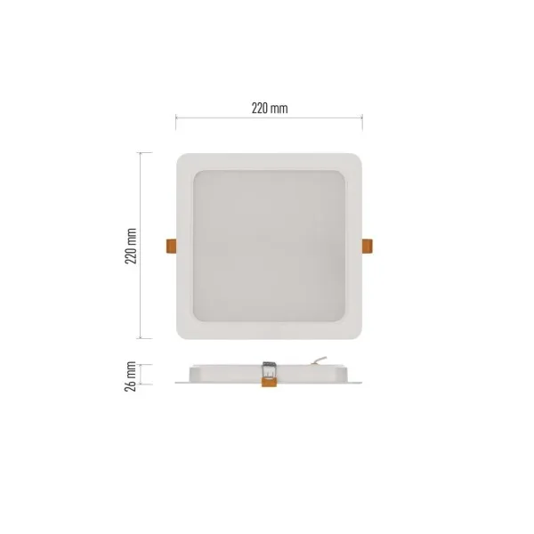 EMOS Lighting LED vstavané svietidlo RUBIC, štvorcové, biely, 24W, neutrálna biela