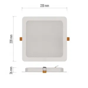 EMOS Lighting LED vstavané svietidlo RUBIC, štvorcové, biely, 24W, neutrálna biela