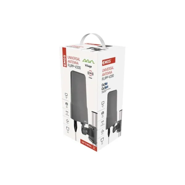 EMOS Anténa univerzálna VILLAGE FLIPP–V200, DVB-T2, DAB, filter LTE/4G/5G