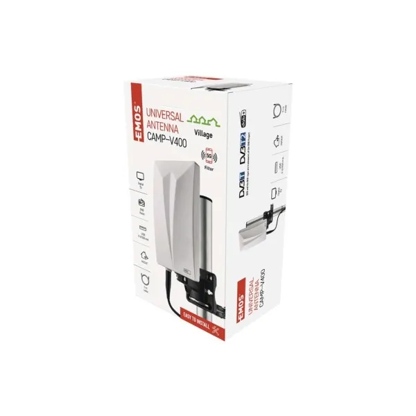 EMOS Anténa univerzálna VILLAGE CAMP–V400, DVB-T2, FM, DAB, filter LTE/4G/5G