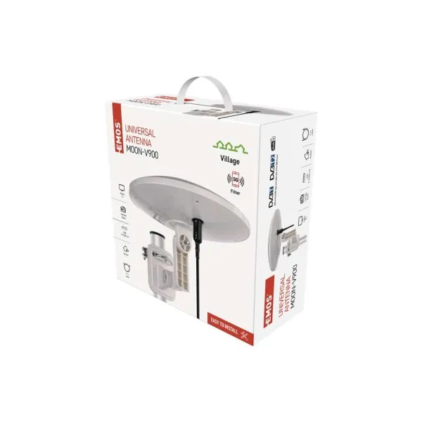 EMOS Anténa univerzálna VILLAGE MOON–V900, DVB-T2, FM, DAB, filter LTE/4G/5G