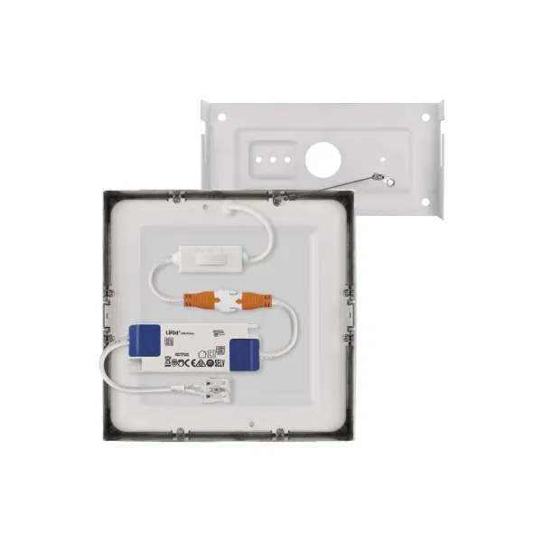 EMOS Lighting LED prisadené svietidlo, štvorec, strieborné, 12,5W, CCT
