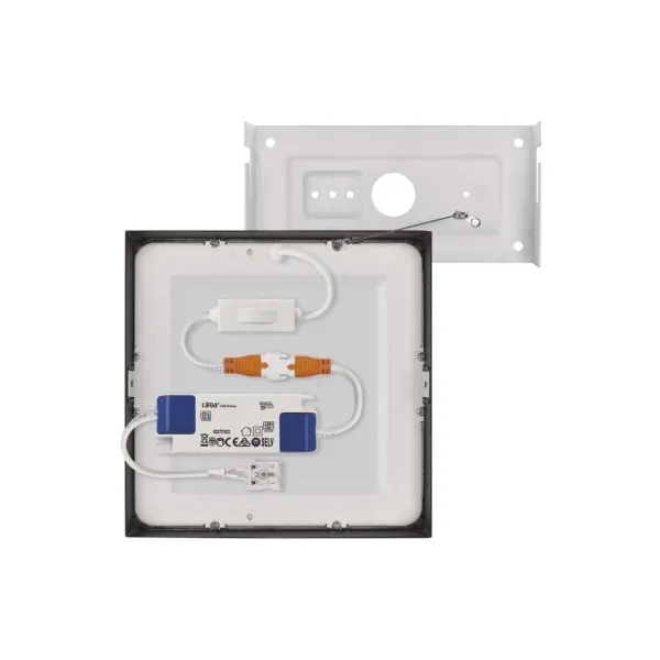 EMOS Lighting LED prisadené svietidlo NEXXO, štvorcové, čierne, 12,5W, CCT
