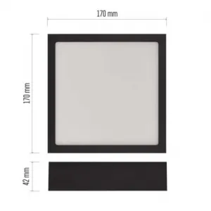 EMOS Lighting LED prisadené svietidlo NEXXO, štvorcové, čierne, 12,5W, CCT