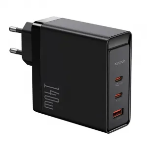 Mcdodo CH-2911 GaN 140W nástenná nabíjačka 2x USB-C, USB-A (čierna) 043888