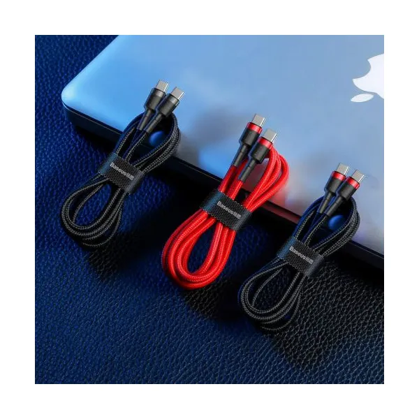 Baseus Type-C - Type-C cable Cafule PD2.0 60W Flash charging (20V 3A) 1m čierna/Gray (CATKLF-H91)