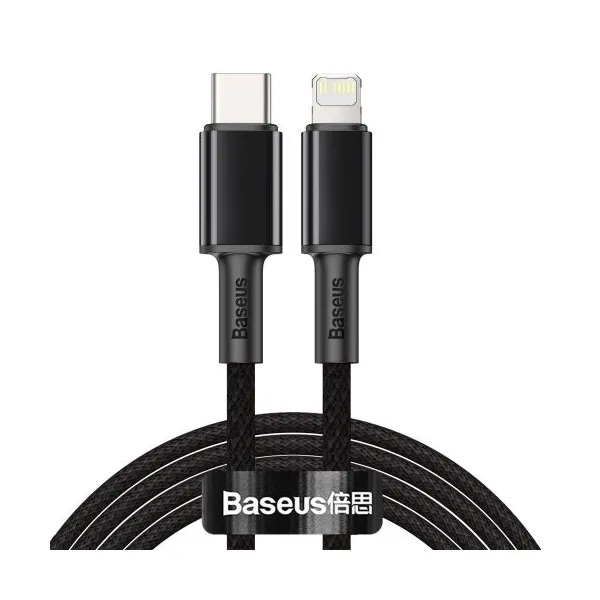 Kábel USB-C do Lightning Baseus High Density Braided, 20W, 5A, PD, 2m (černý) 024642