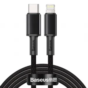 Kábel USB-C do Lightning Baseus High Density Braided, 20W, 5A, PD, 2m (černý) 024642
