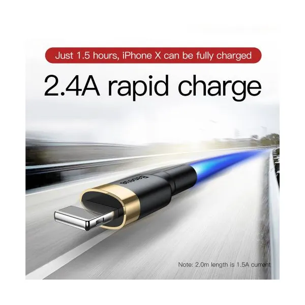 Baseus Cafule Nabíjací kábel USB-A / Lightning 2A 3m, Čierny