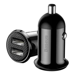 Baseus Grain Pro 2x USB 4,8A nabíjačka do auta (čierna) 025368