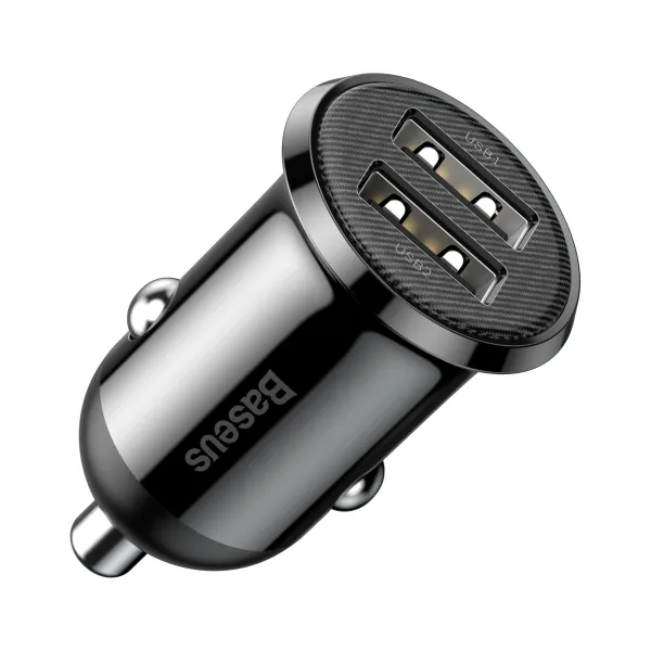 Baseus Grain Pro 2x USB 4,8A nabíjačka do auta (čierna) 025368