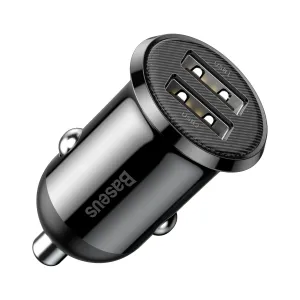 Baseus Grain Pro 2x USB 4,8A nabíjačka do auta (čierna) 025368