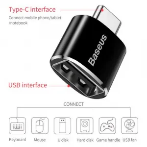 Baseus Exquisite Adaptér USB-C samec na USB samica Catotg-01