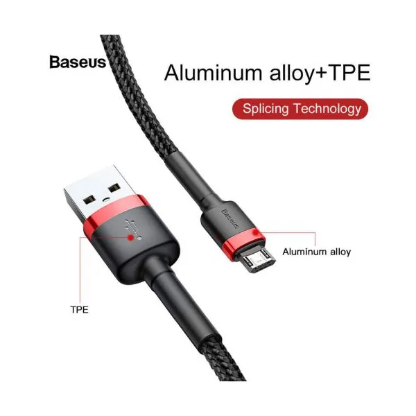 Kábel USB na Micro USB Baseus Cafule 1,5A 2m (červeno-čierny) 016544