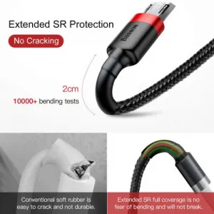 Kábel USB na Micro USB Baseus Cafule 1,5A 2m (červeno-čierny) 016544