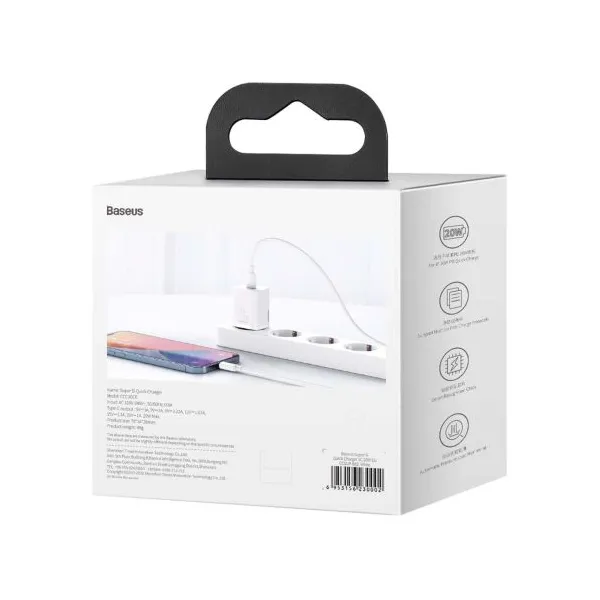Baseus Super Si Quick Charger 1C 20W - biela