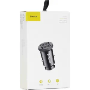 Baseus Grain 2x USB 5V 3,1A nabíjačka do auta (čierna) 016534