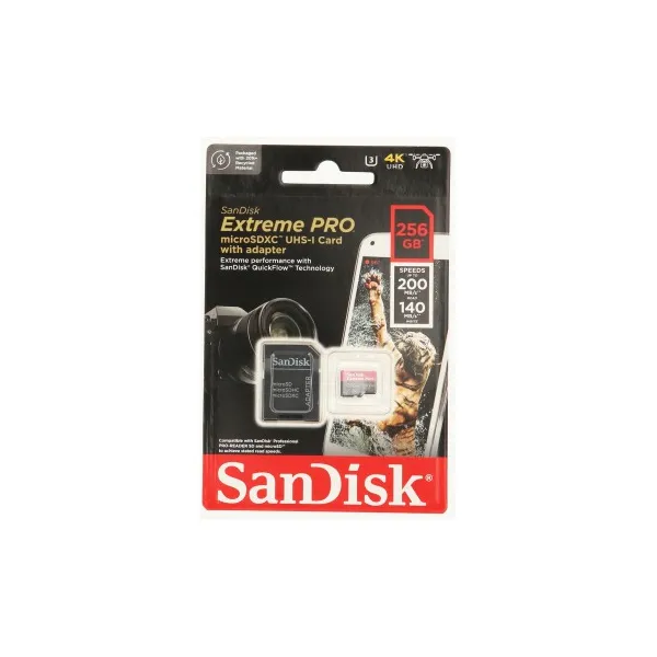 SanDisk Extreme PRO microSDXC 256 GB + SD Adapter 200 MB/s and 140 MB/s A2 C10 V30... 85235110