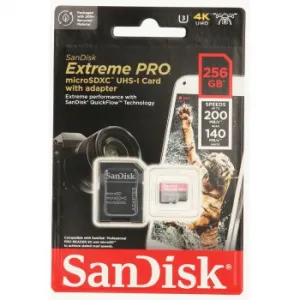 SanDisk Extreme PRO microSDXC 256 GB + SD Adapter 200 MB/s and 140 MB/s A2 C10 V30... 85235110